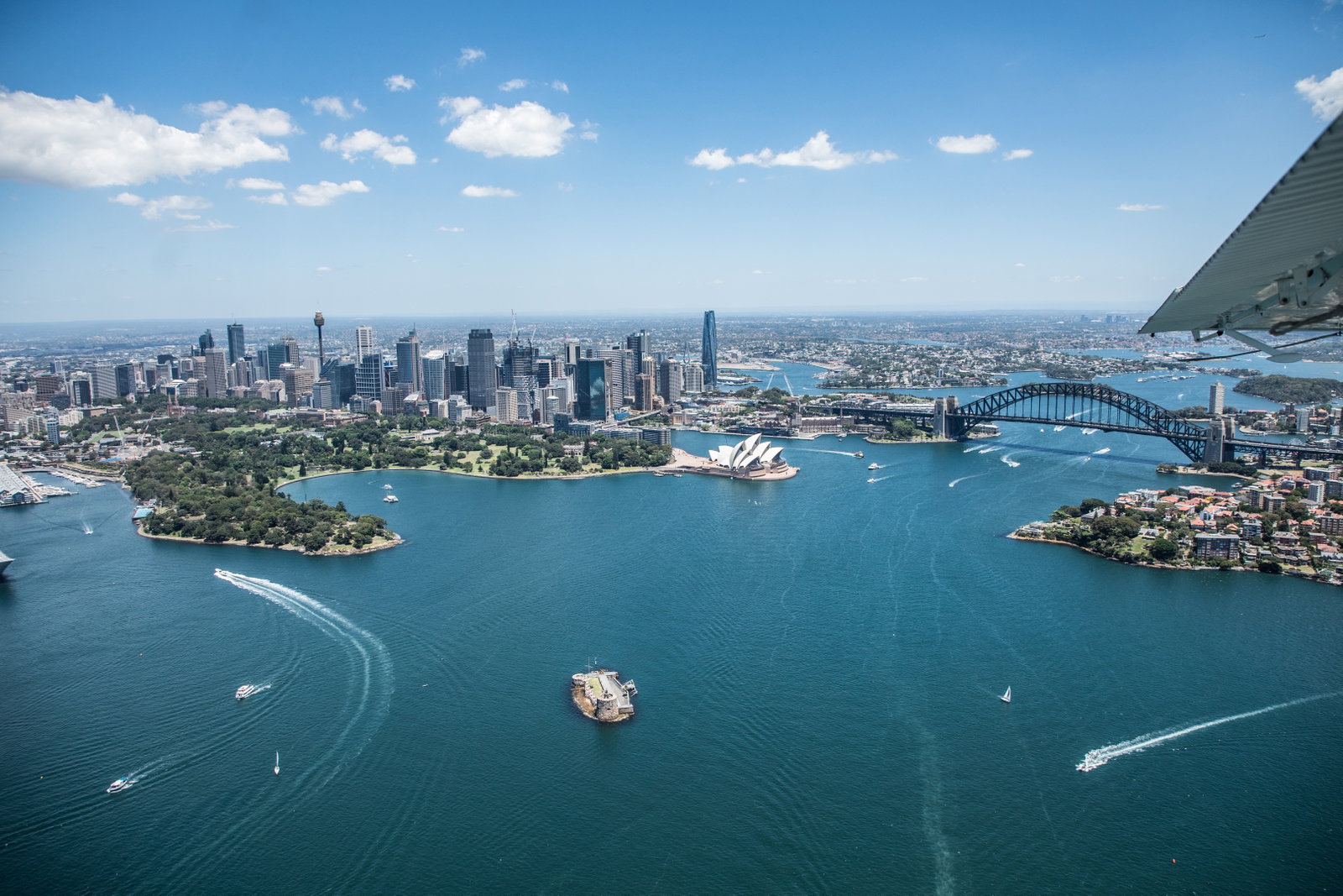 Landscape of Sydney Harbour, Sydney Opera House and Sydney Harbour Bridge in Australia 