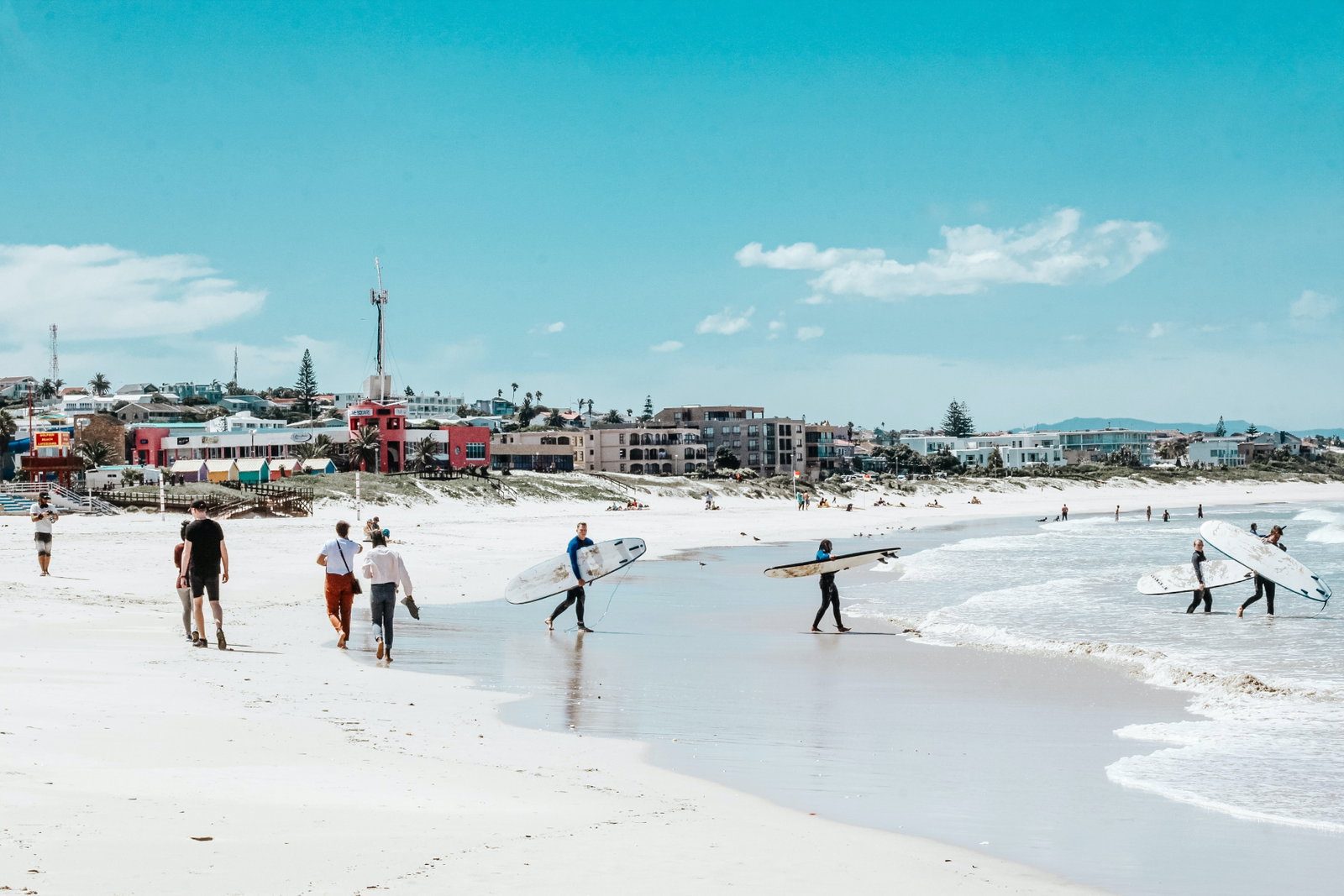 Surfers in Jeffreys Bay, South Africa