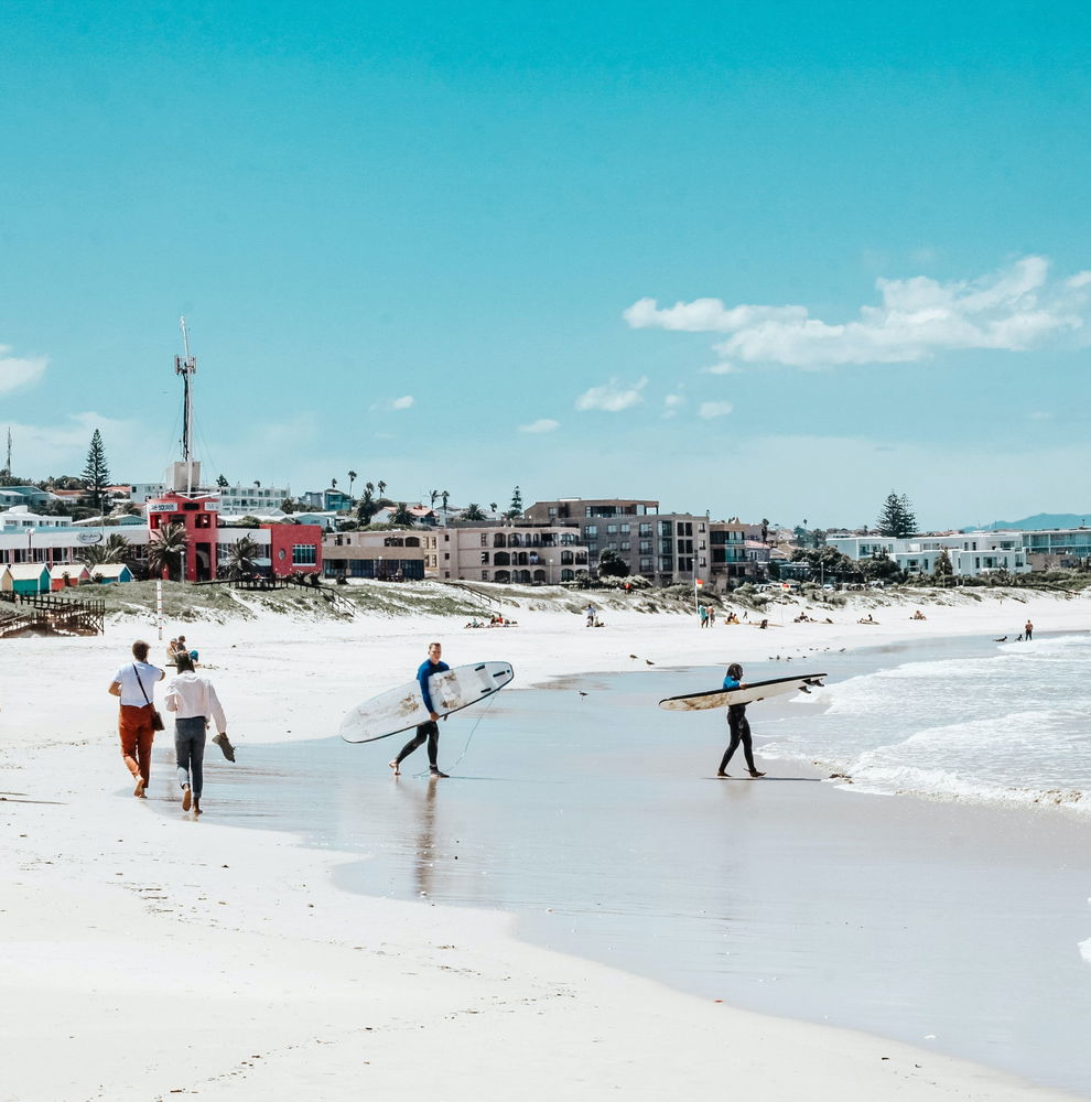 Surfers in Jeffreys Bay, South Africa