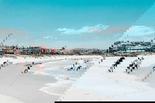 Surfers in Jeffreys Bay, South Africa