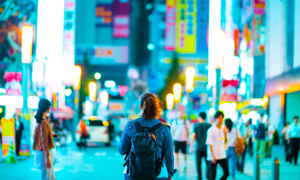 Traveller in Shibuya, Japan