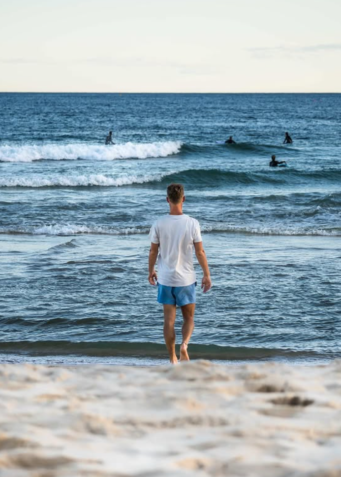 Group traveller at Australia beach