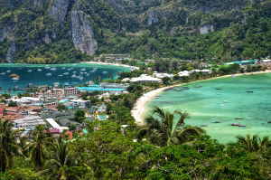Landscape of view from Phi Phi viewpoint, Koh Phi Phi, Thailand 