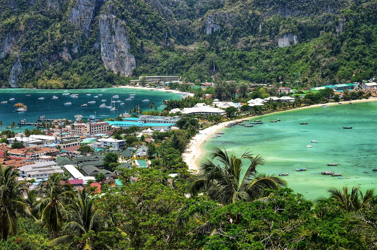 Landscape of view from Phi Phi viewpoint, Koh Phi Phi, Thailand 