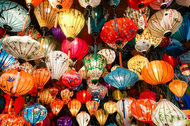 Colourful lanterns displayed for Vietnam new years festival