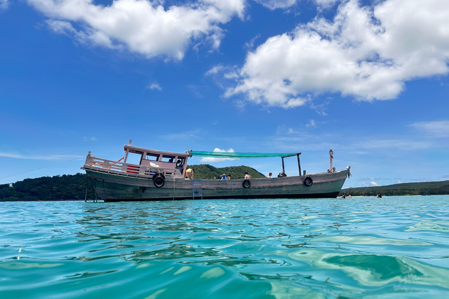Boat in Koh Rong in Cambodia