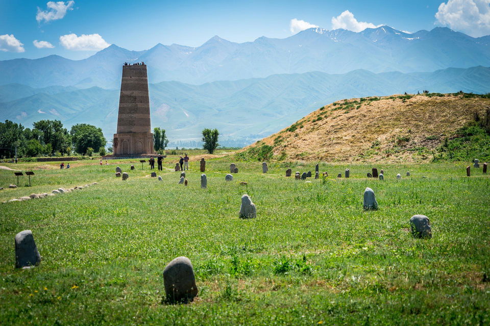 Burana Tower in Chuy Valley in kyrgyzstan