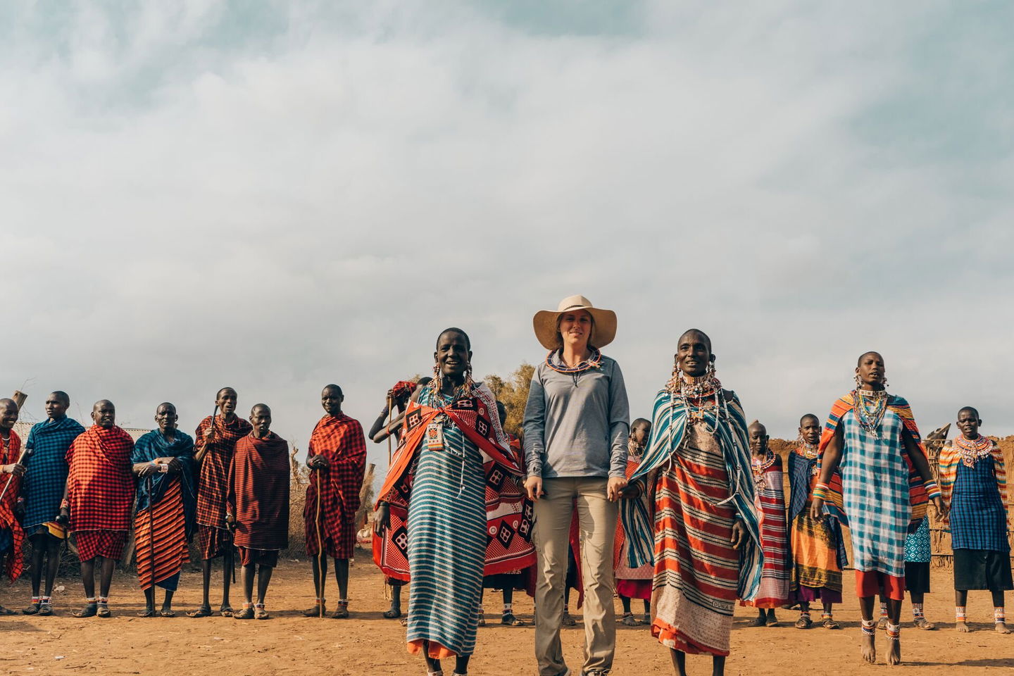 Travellers with locals from Kenya