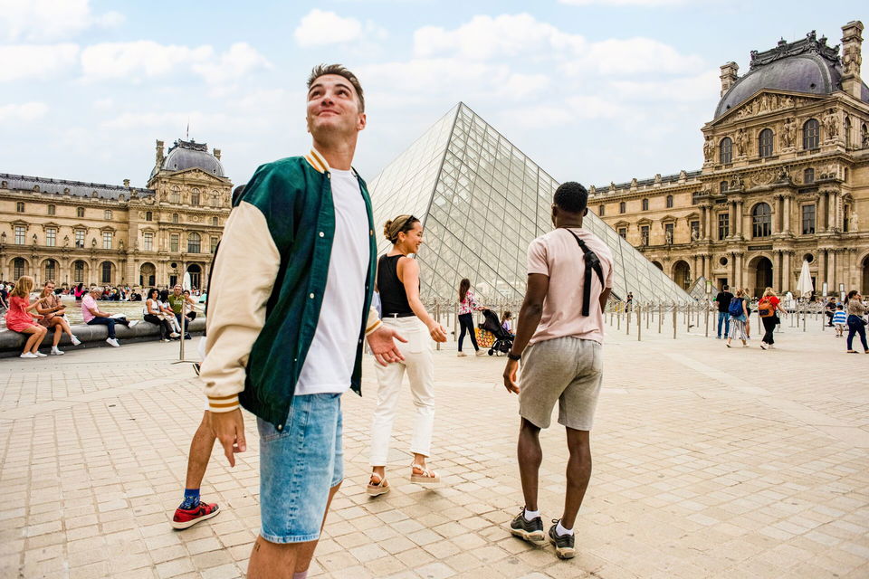 Travellers at the louvre in Paris France