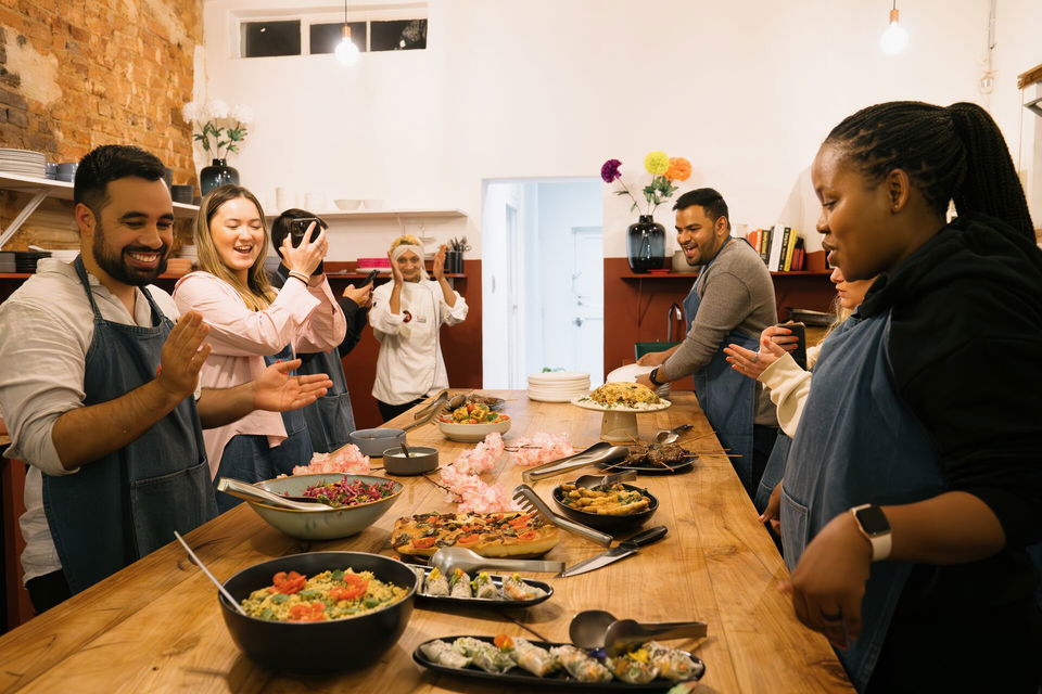 Travellers at cooking class in south africa