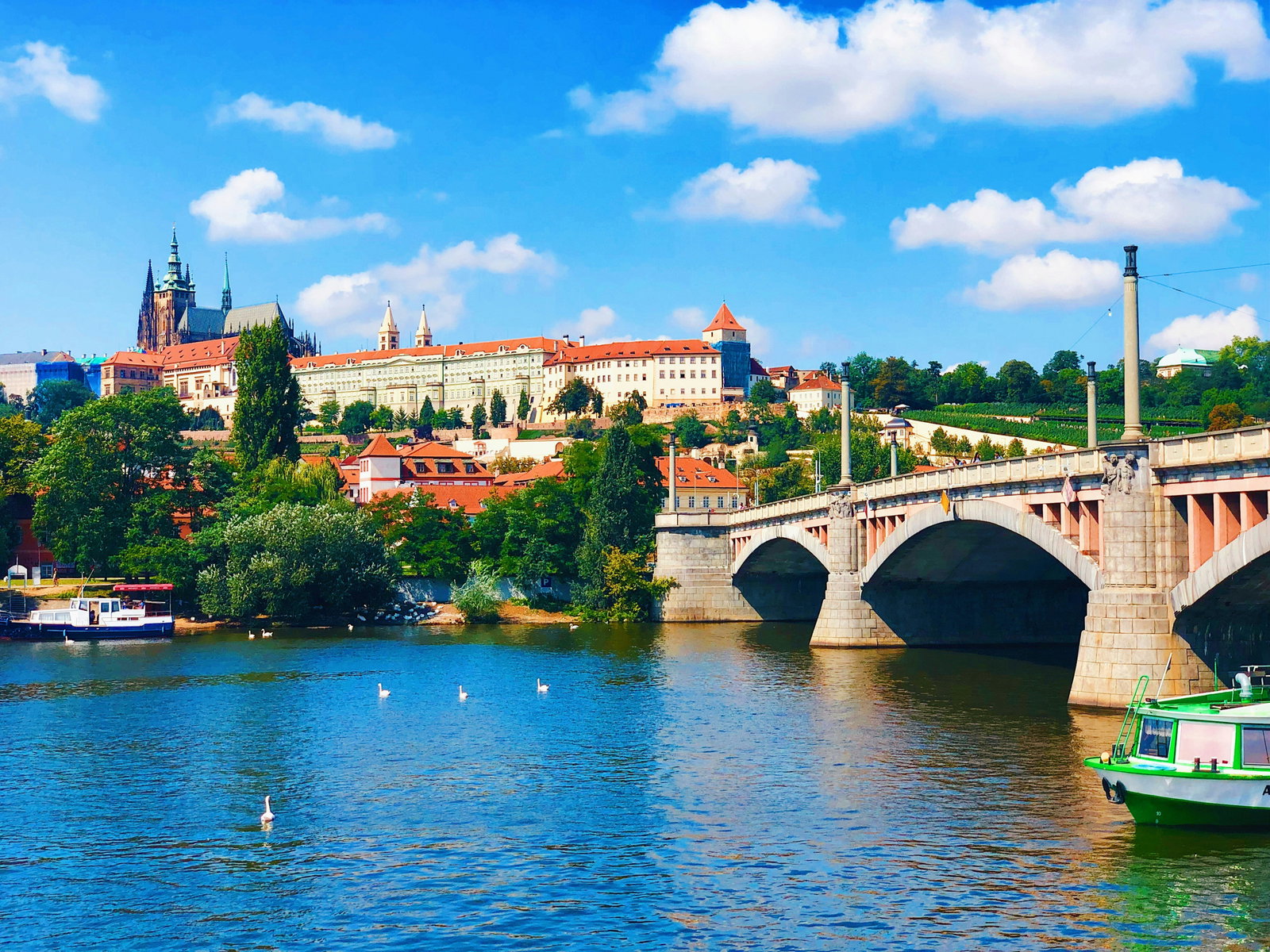 View of Charles Bridge in Prague