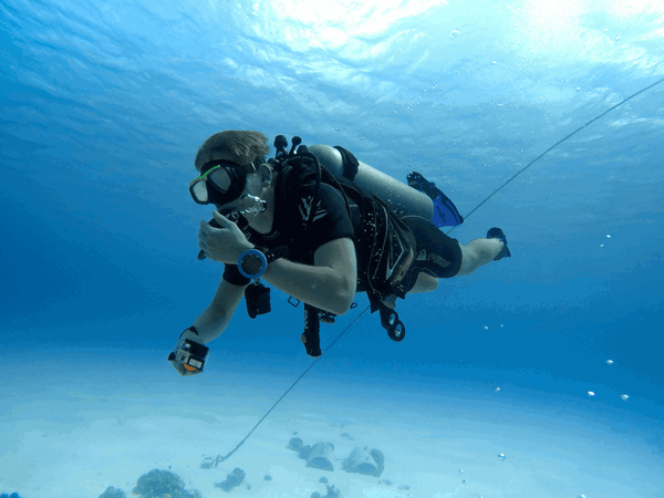 Group traveller scuba diving