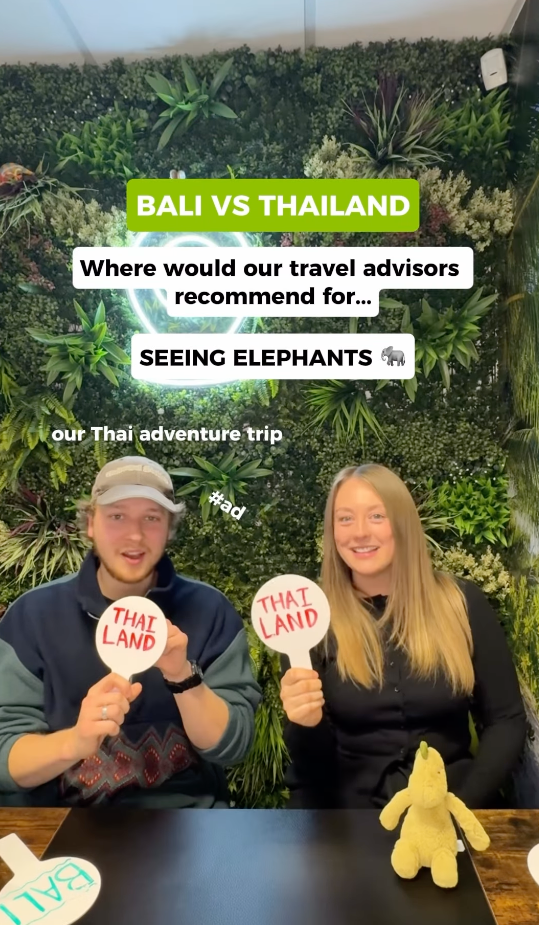 Luke Amy Travel Advisor Bali vs Thailand Instagram Reel