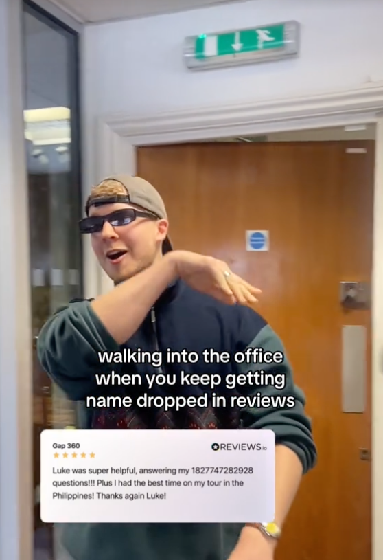 Walking into the office when you keep getting name dropped in reviews. Luke Travel Advisor