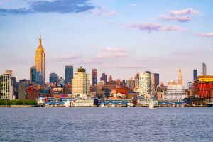 New Jersey cty skyline seen from across the water