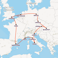 Europe on the Rails Map
