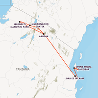 Tanzania & Zanzibar Adventure Map
