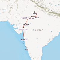 Uncover India - Delhi to Goa Map