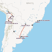 Bolivia to Brazil Adventure Map