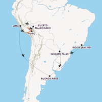 Peru, Argentina & Brazil Map