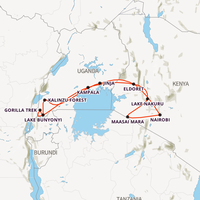 Kenya & Uganda Gorilla Trek Map