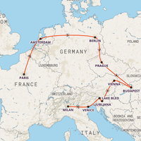 Europe by Train Map