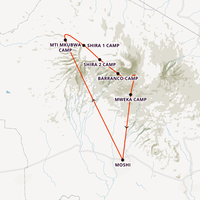 Climb Mt Kilimanjaro - Lemosho Route Map