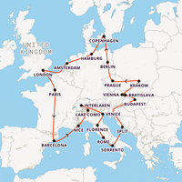 Interrailing - The Big Europe Trip Map