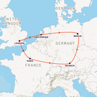 Interrailing - Europe Loop Map