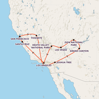 The USA West Coast Road Trip Map