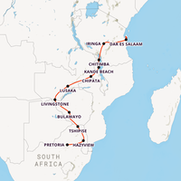 Zanzibar, Victoria Falls & Kruger Map