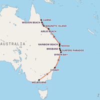 Australia East Coast Adventure Map