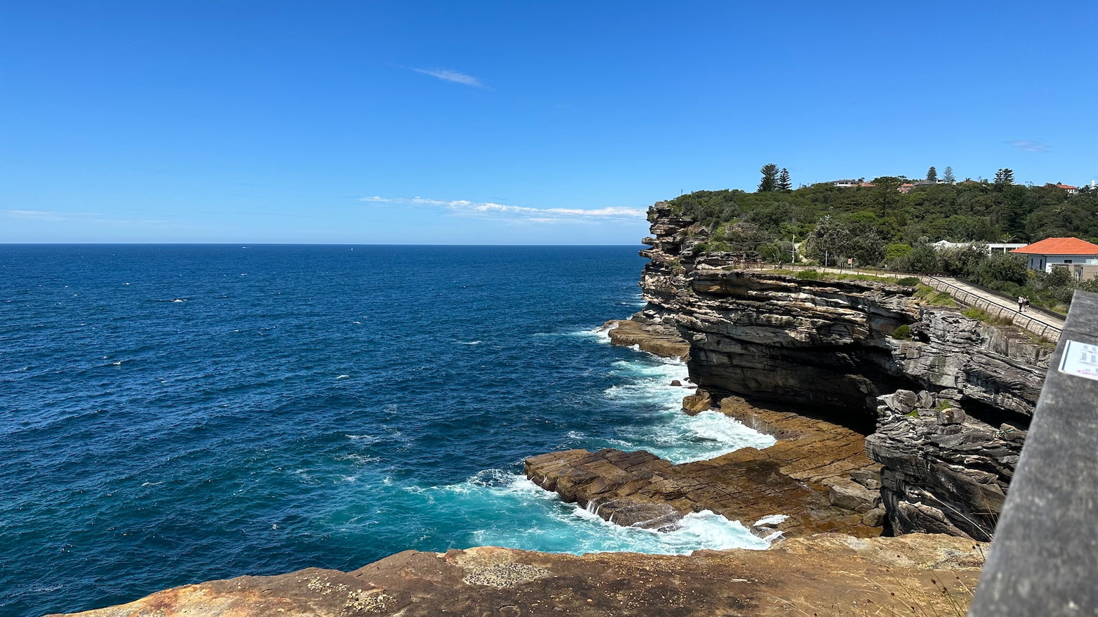 Blue ocean and cliff face at Watsons Bay, Australia