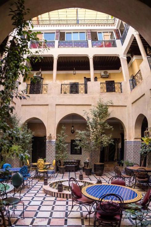 Marrakesh courtyard in morocco accommodation