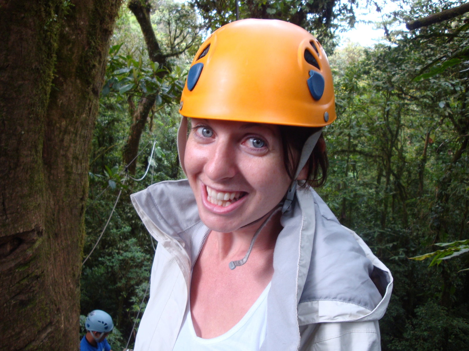 Jane in ziplining gear