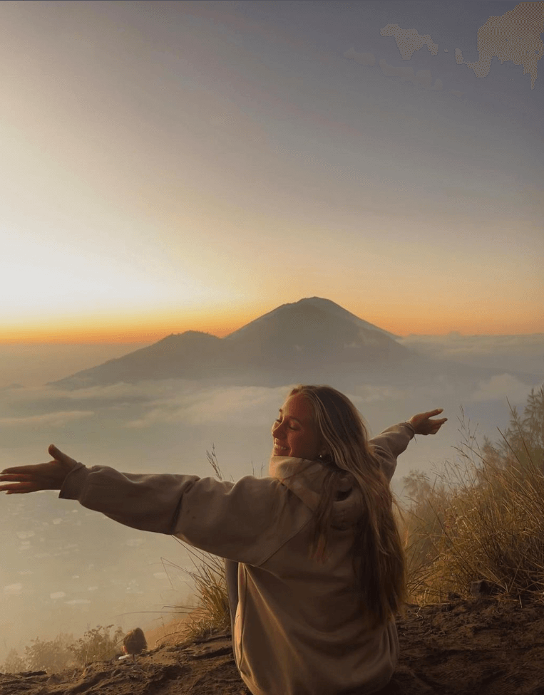 Group traveller at Mount Batur in Bali