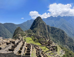 View of Machu Picchu and Incan walls