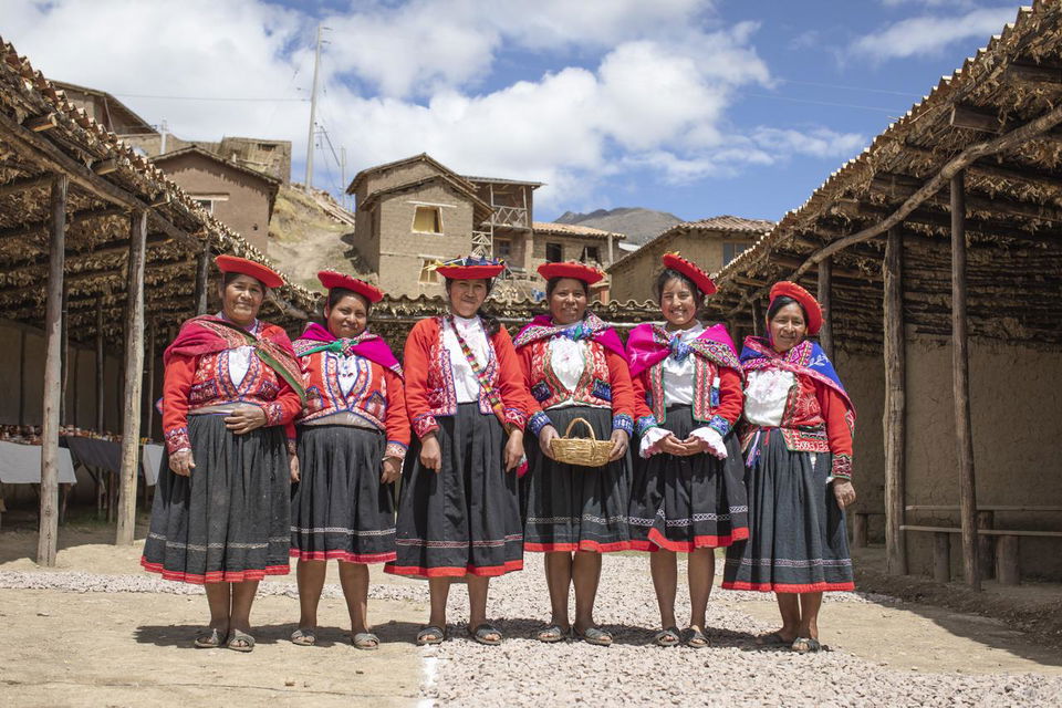 Local people in Peru in colourful clothing