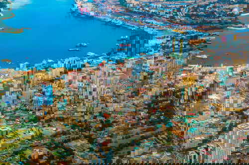 Aerial view of the city of Dar es Salaam, Tanzania