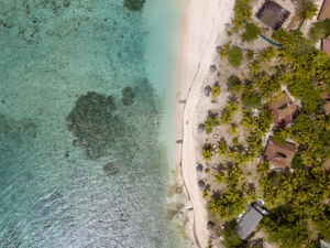 Birdseye view of Fiji coastline