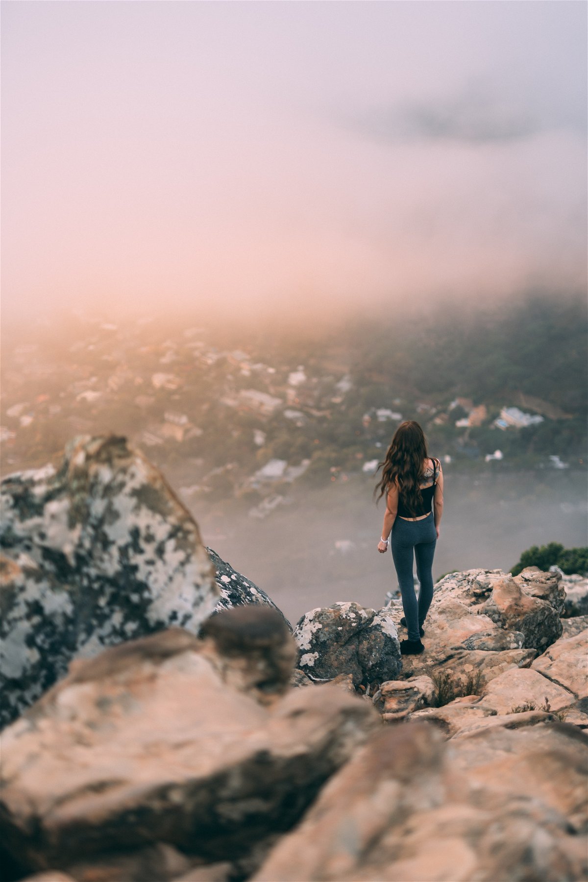 Person at a view point in Cape Town, South Africa 