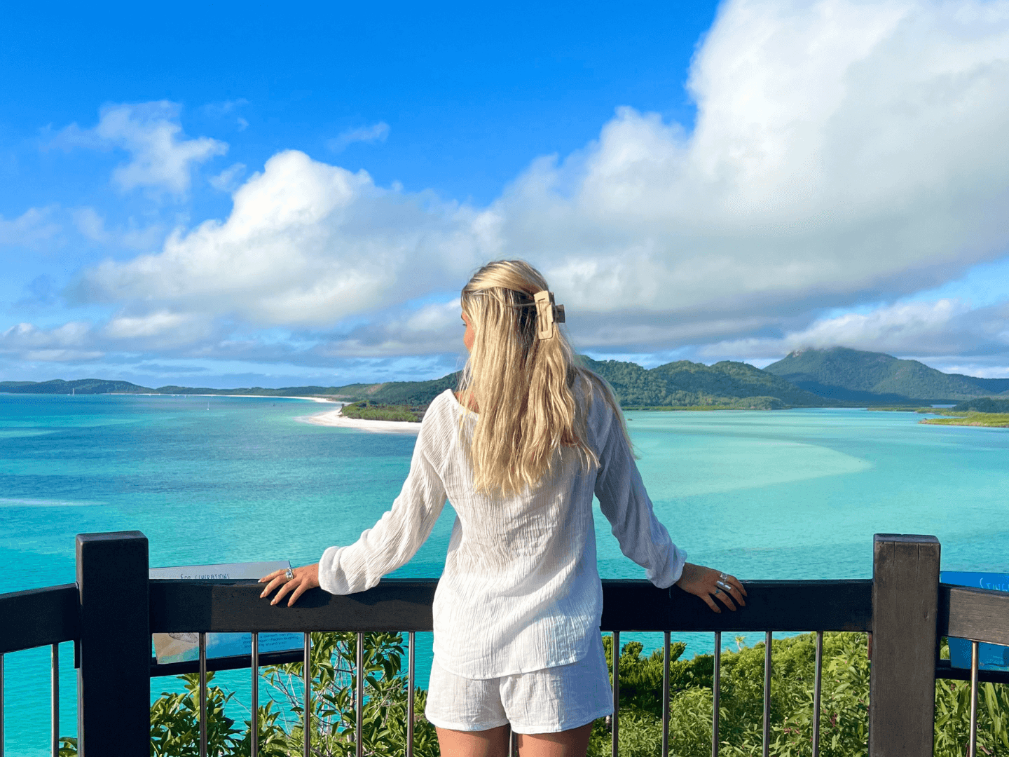 Group traveller looking over Whitsundays in Australia on their Gap year