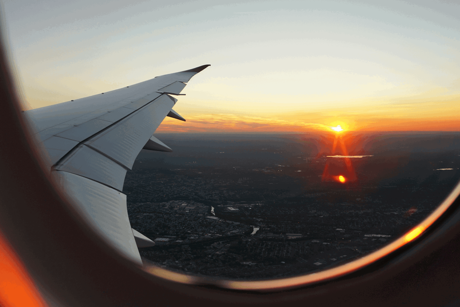 view of plane window