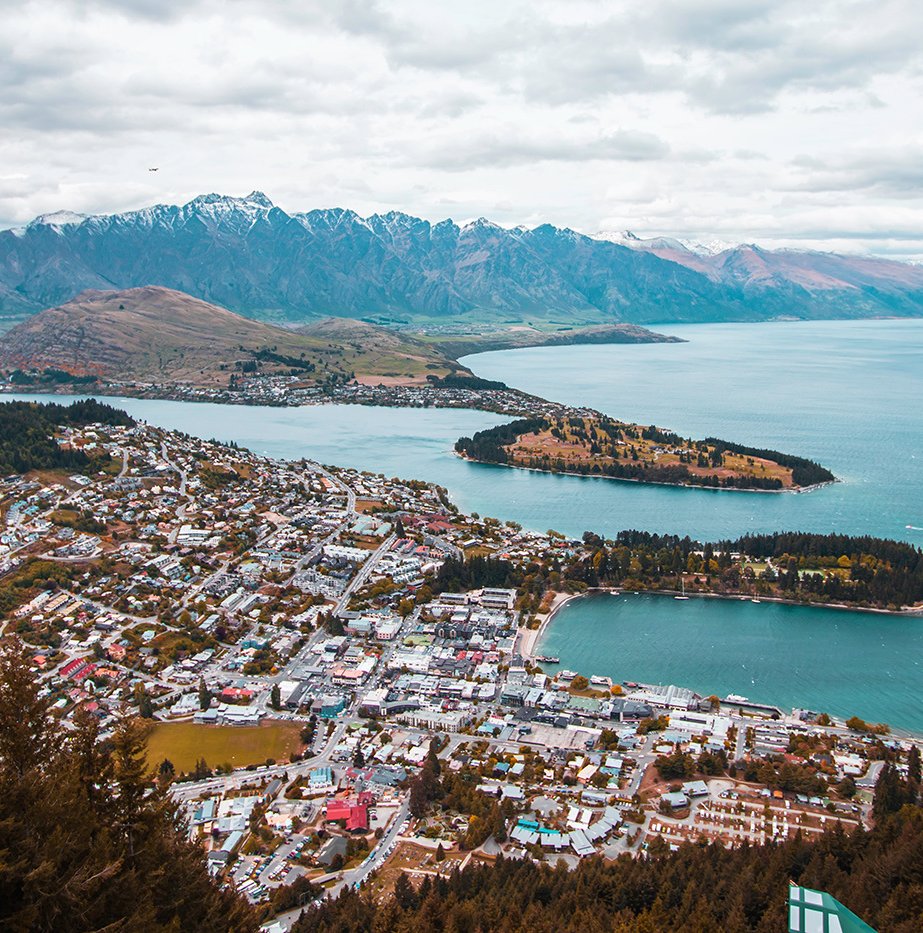 Queenstown drone view