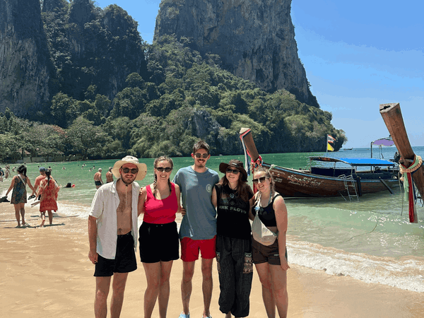 Group travellers on Thailand Group Trip at Railay Beach
