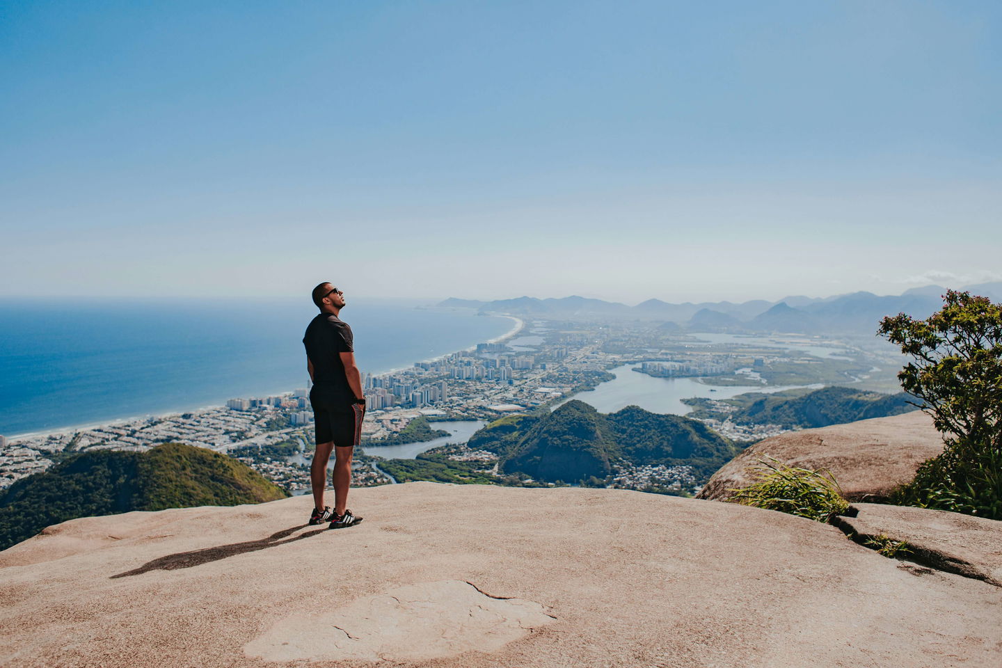 Man looking over rio in brazil