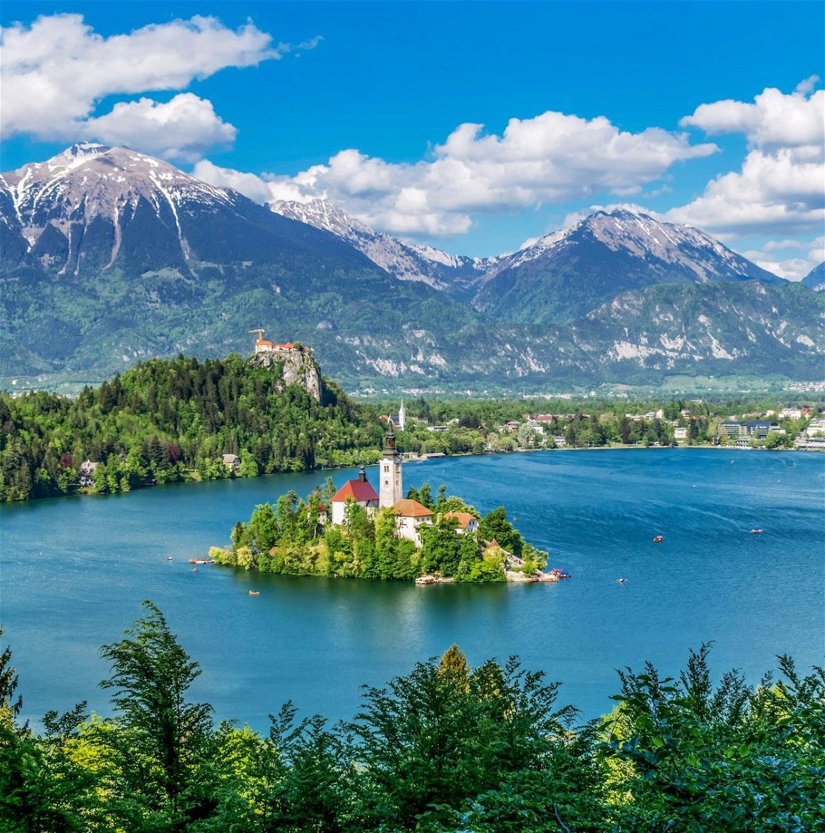 scenic view of lake bled in Slovenia