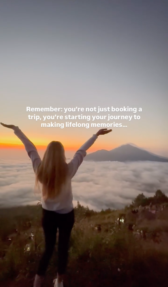 Traveller at Mount Batur in Bali