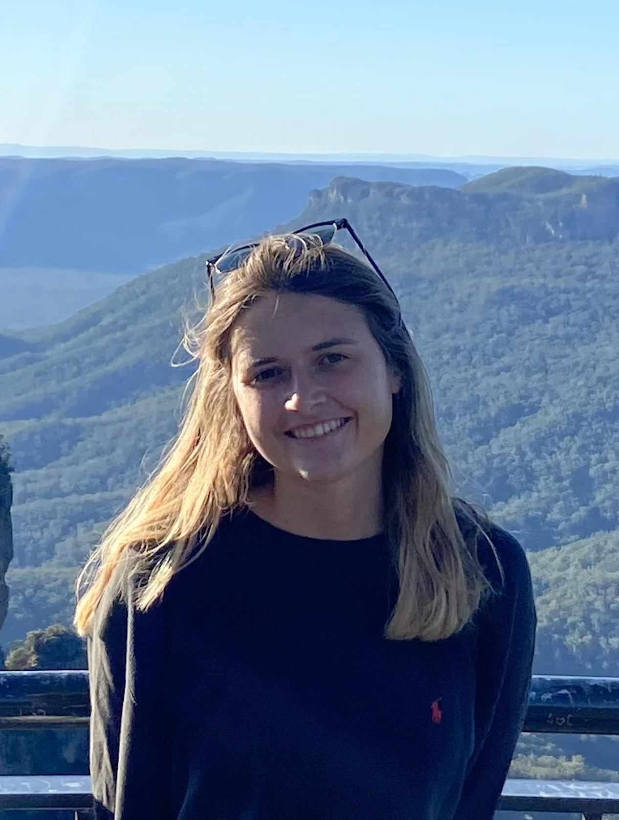 Traveller in the Blue Mountains in Australia