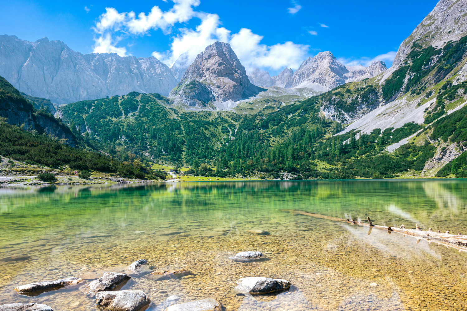 Lake and mountains in Seebensee in Austria